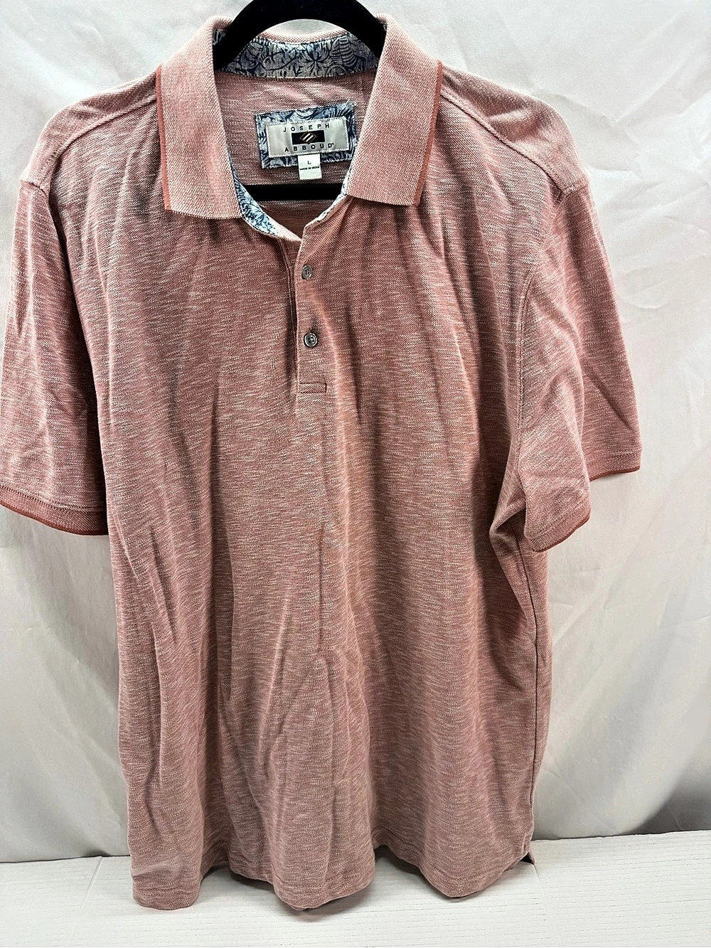 Joseph Abboud Men's Cotton Polo Shirt Pink Size Large